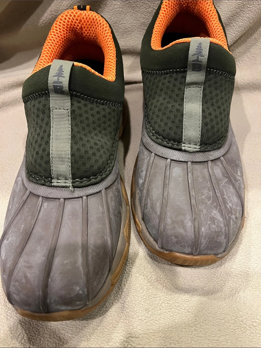 Men’s Olive Green and Orange Waterproof Slip-On Shoes